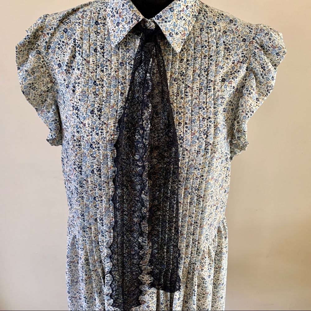 NWT Wayf Paxton Sheer Floral Mini Swing Dress - Picture 2 of 9